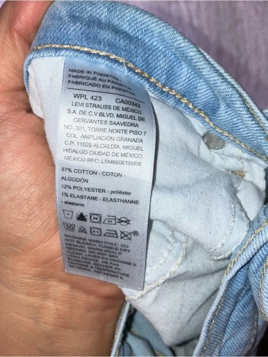 Levi's Light Blue Original Wide Leg Jeans - Picture 8 of 8